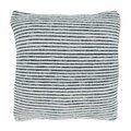 Saro 18 in. Woven Striped Square Throw Pillow Cover, Black 5082.BL18SC